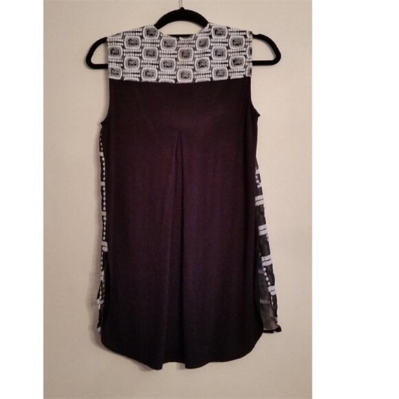 ANTHROPOLOGIE/ANTHRO Tiny Chaparral Tunic Size S Black White - Picture 5 of 5